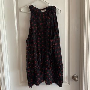 Black and red sleeveless top